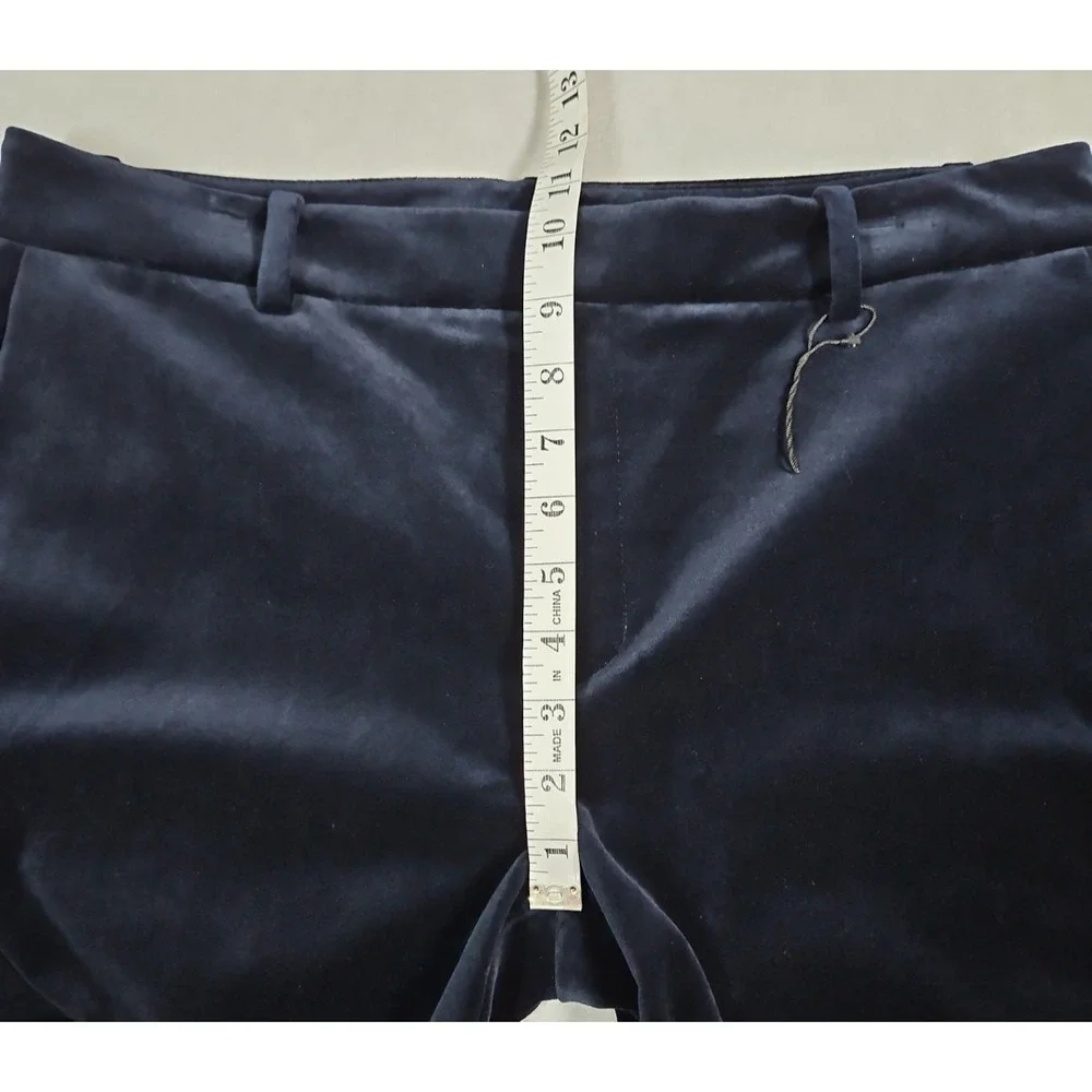 Zara Womens Black Velour High Rise Straight Leg Pants Size Large NWOT